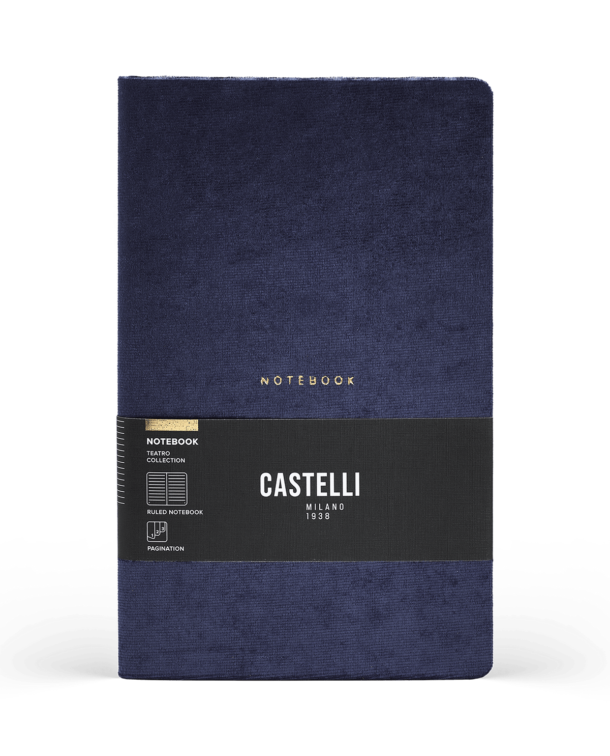 Carnet CASTELLI MILANO Teatro - 13 x 21 cm - Hardcover - Ligné - Blue - 8056149956175