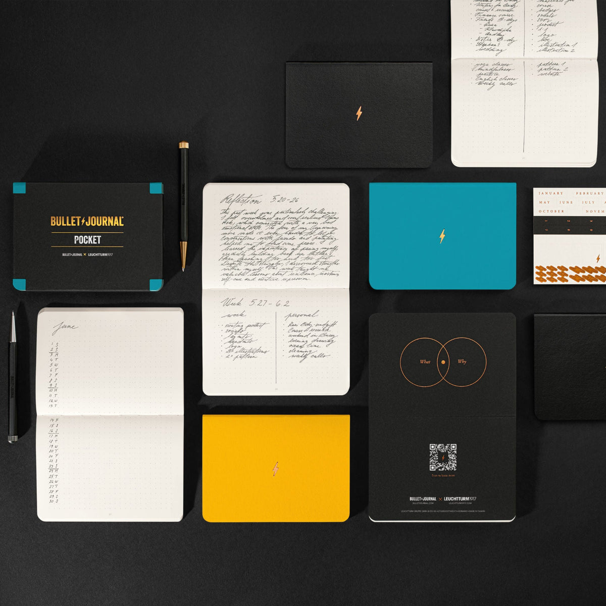 Carnet LEUCHTTURM1917 Bullet Journal Pocket - 144 x 104 mm - Softcover - Pointillé - Black - 4004117654503