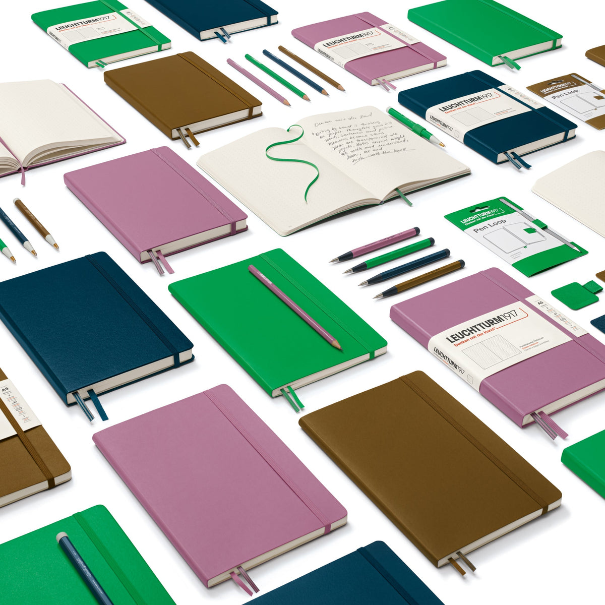 Carnet LEUCHTTURM1917 Classic - A5 - Hardcover - Quadrillé - Spring Leaf - 