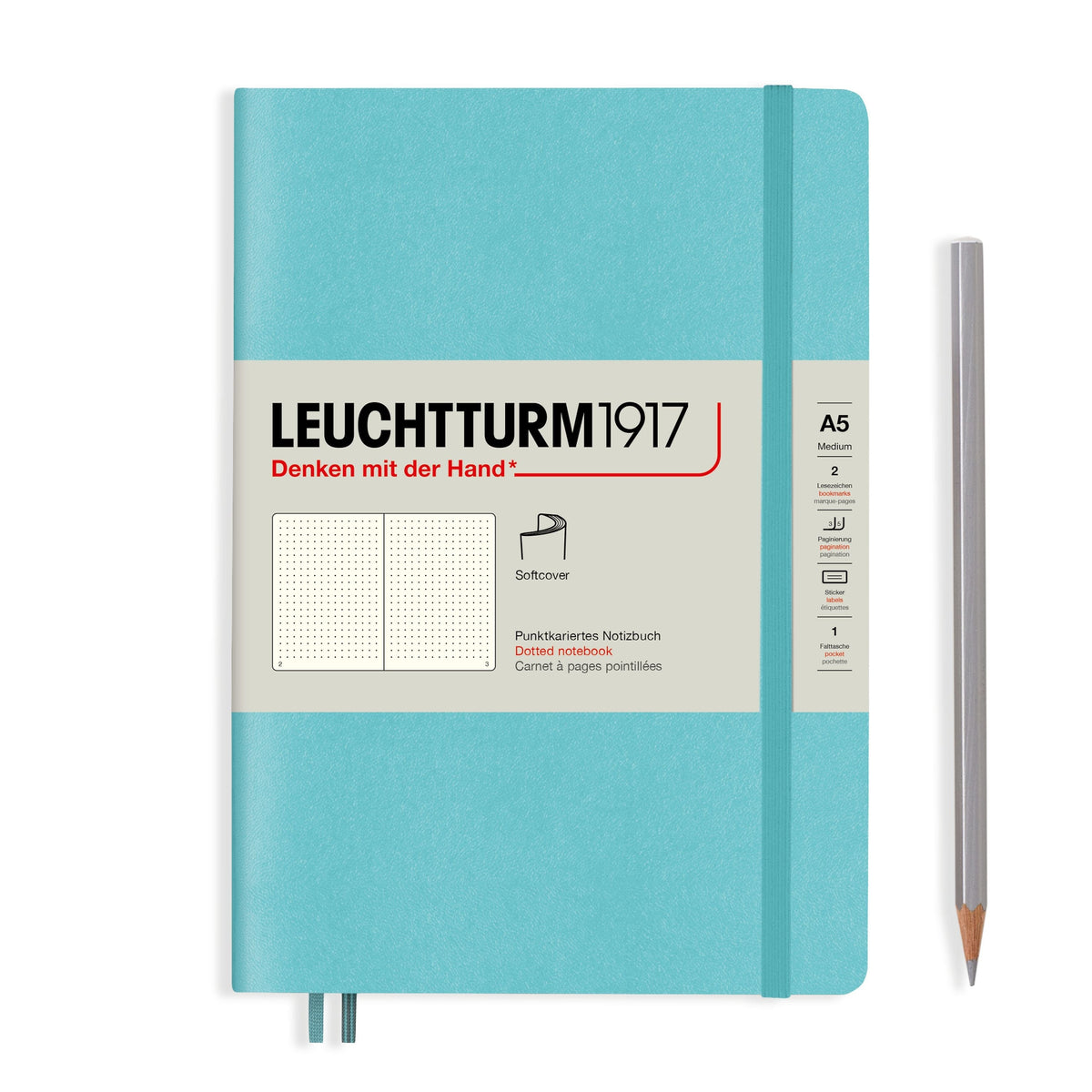 Carnet LEUCHTTURM1917 Classic - A5 - Softcover - Pointillé - Aquamarine - 4004117588174