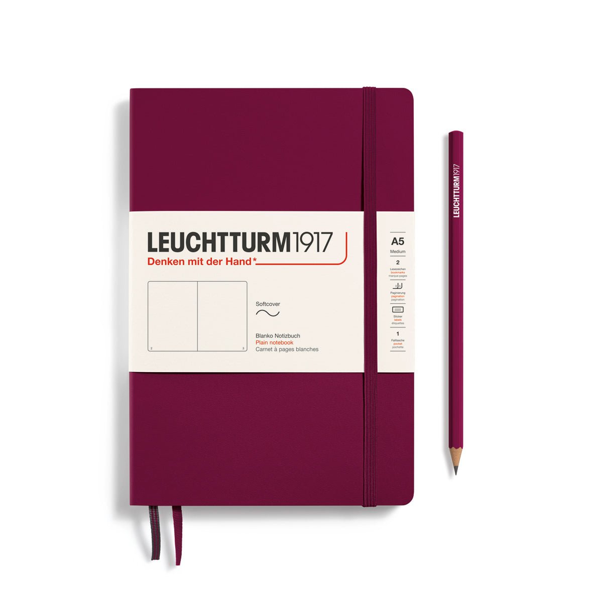Carnet LEUCHTTURM1917 Classic - A5 - Softcover - Uni - Port Red - 4004117583070