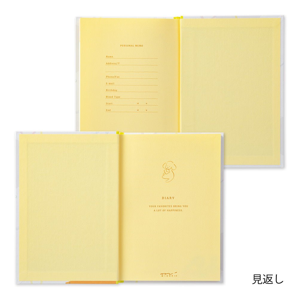Carnet MIDORI 1 Year Diary Journal - B6 - Chien - 4902805128858