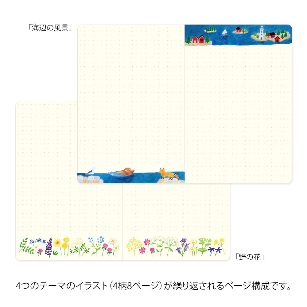 Carnet MIDORI Notebook Yuru Log - B6 - Pointillé - Scandinavie - 4902805153546