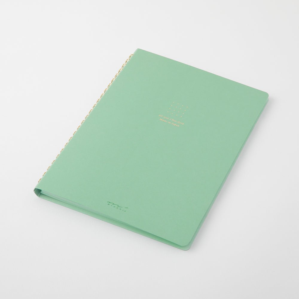 Carnet MIDORI Ring Notebook Soft Color - A5 - Pointillé - Vert - 4902805153331