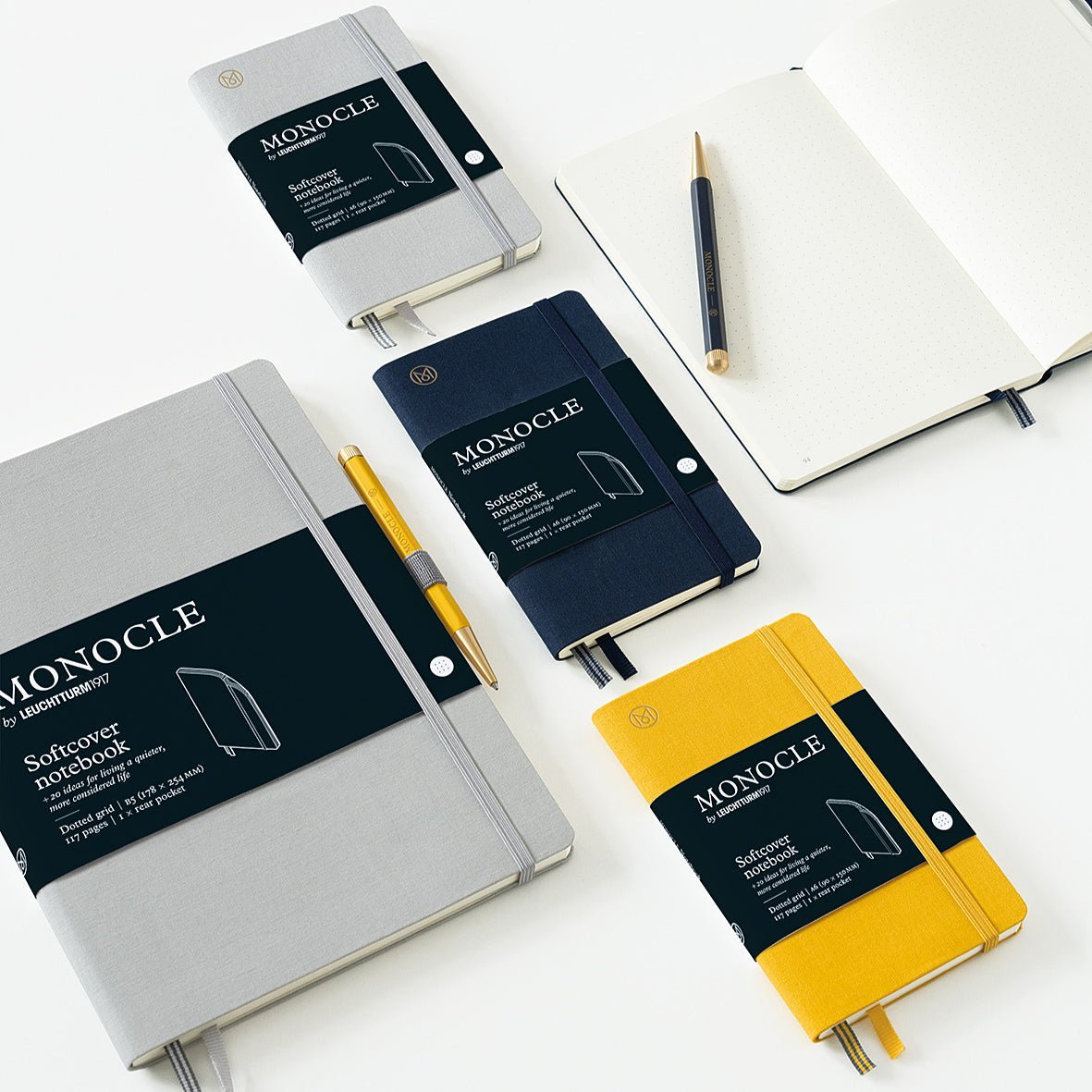 Carnet Monocle by LEUCHTTURM1917 - B5 - Softcover - Pointillé - Light Grey - 4004117587658