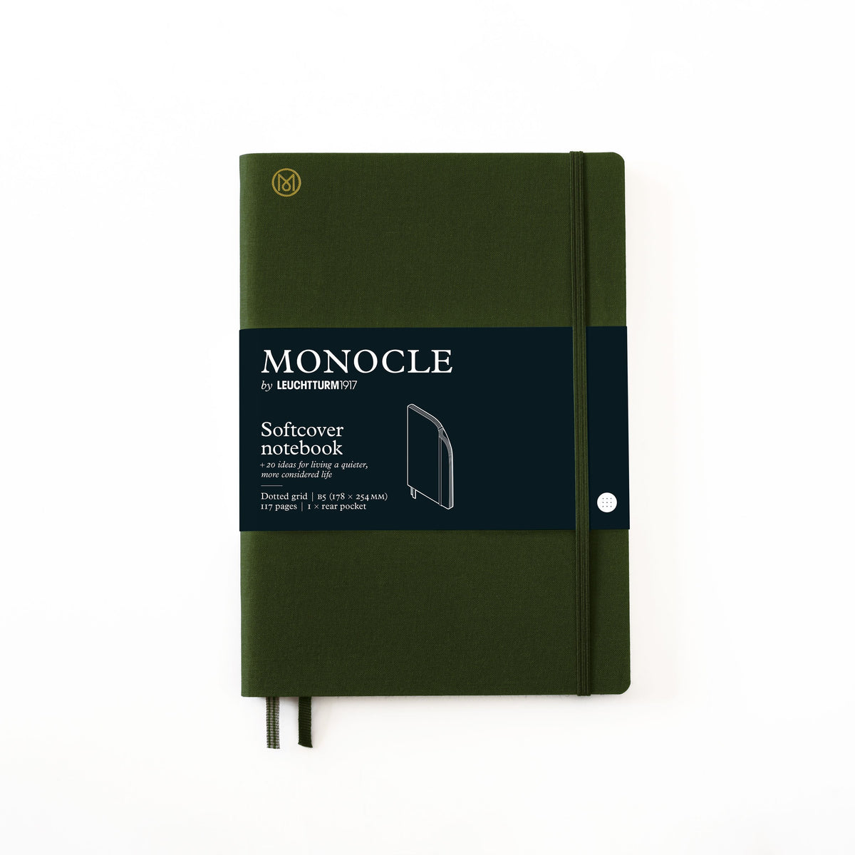 Carnet Monocle by LEUCHTTURM1917 - B5 - Softcover - Pointillé - Olive - 4004117643651