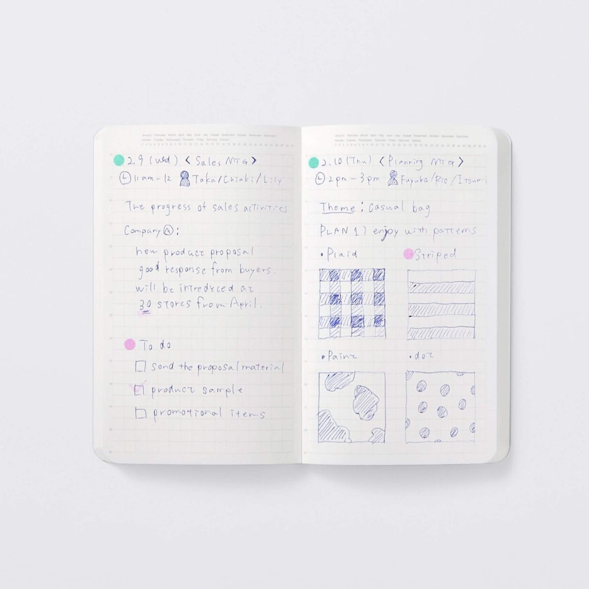Carnet STÁLOGY 1/2 Year Notebook - A6 Slim - Softcover - Quadrillé - Black - 4904140081867