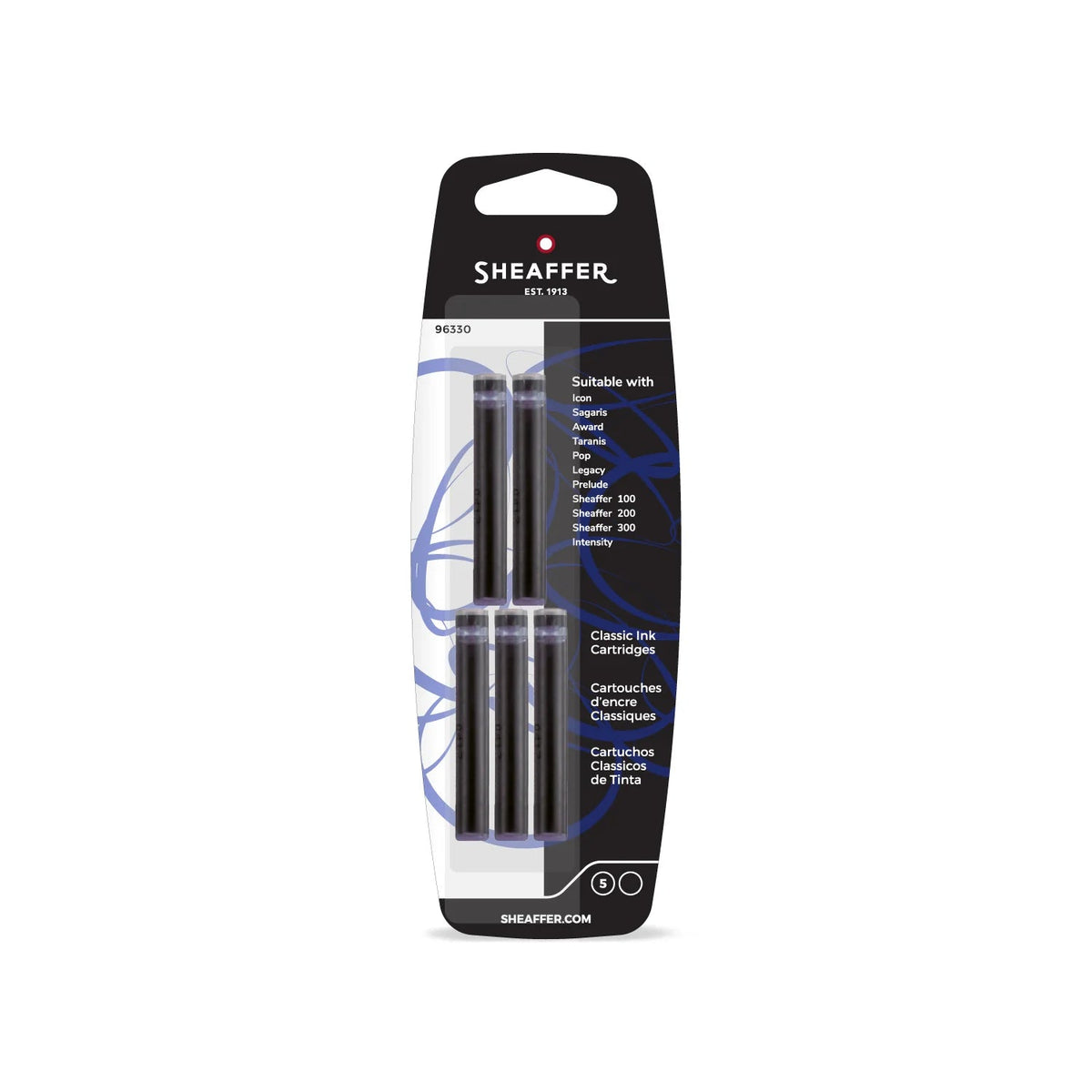 Cartouches d'encre SHEAFFER - Noir - 074040963304