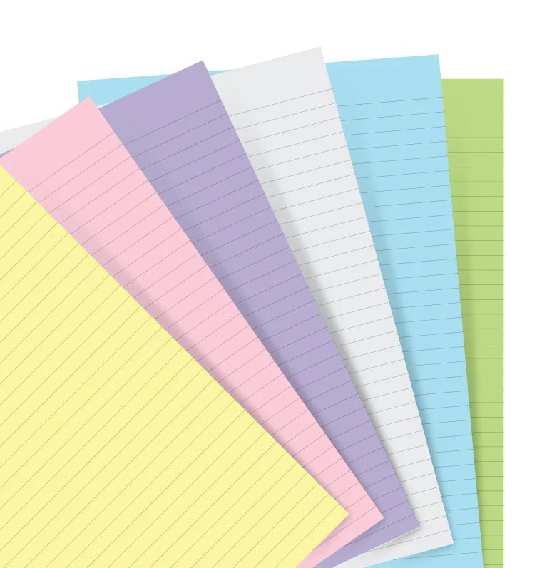 Feuilles de notes lignées FILOFAX - Assortiment Pastel - A5 - A5 - Ligné - 5015142277529