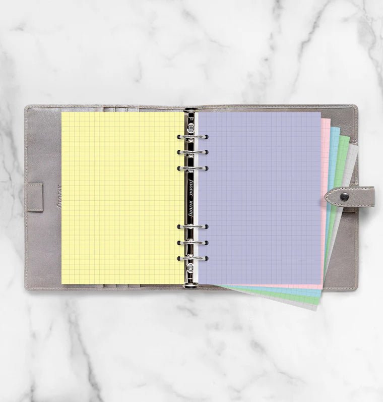 Feuilles de notes quadrillées FILOFAX - Assortiment Pastel - A5 - A5 - Quadrillé - 5015142277567