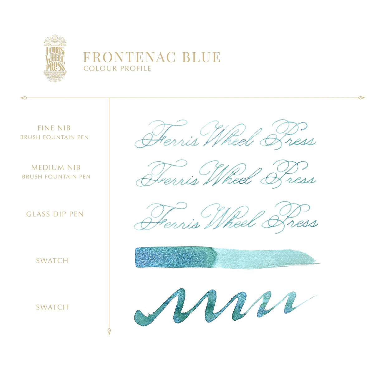 Flacon d'encre FERRIS WHEEL PRESS - Everyday Ink - Frontenac Blue (38ml) - 818351002730