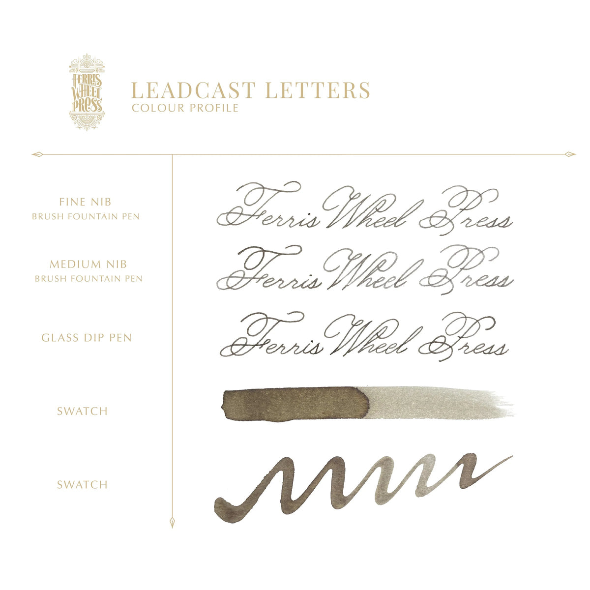 Flacon d'encre FERRIS WHEEL PRESS - Everyday Ink - Leadcast Letters (38ml) - 818351003508