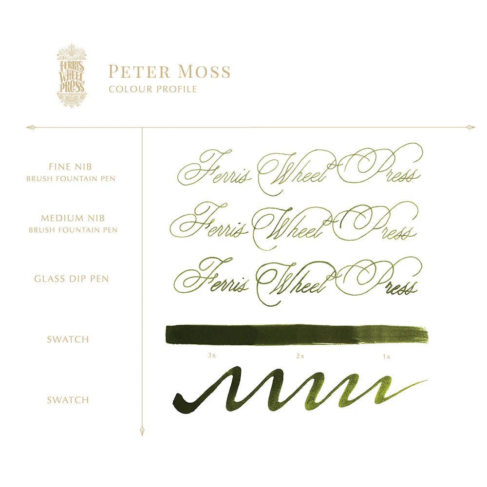 Flacon d'encre FERRIS WHEEL PRESS - Everyday Ink - Peter Moss (38ml) - 818351000835
