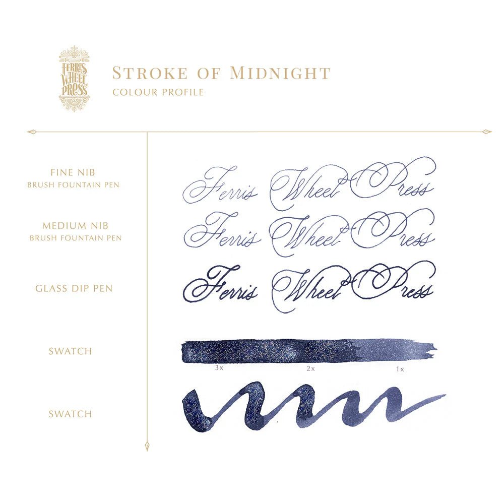 Flacon d'encre FERRIS WHEEL PRESS - Everyday Ink - Stroke of Midnight (38ml) - 818351000842