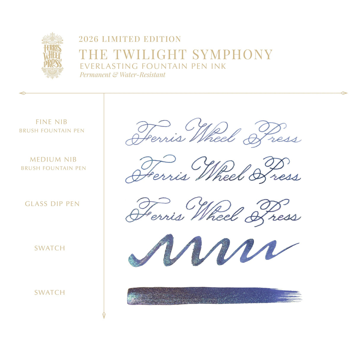Flacon d'encre FERRIS WHEEL PRESS - FerriTales - Limited Edition 2026 - Everlasting Fountain Pen Ink | The Twilight Symphony (20ml) - 