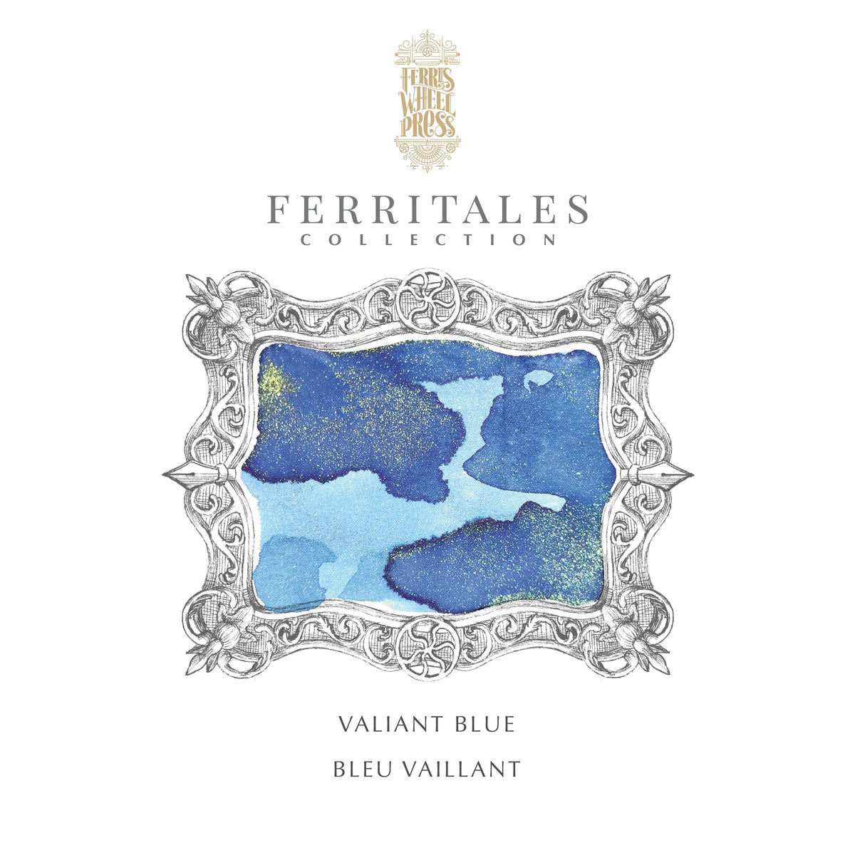 Flacon d'encre FERRIS WHEEL PRESS - FerriTales - The Beauty and the Beast | Valiant Blue (20ml) - 818351003133