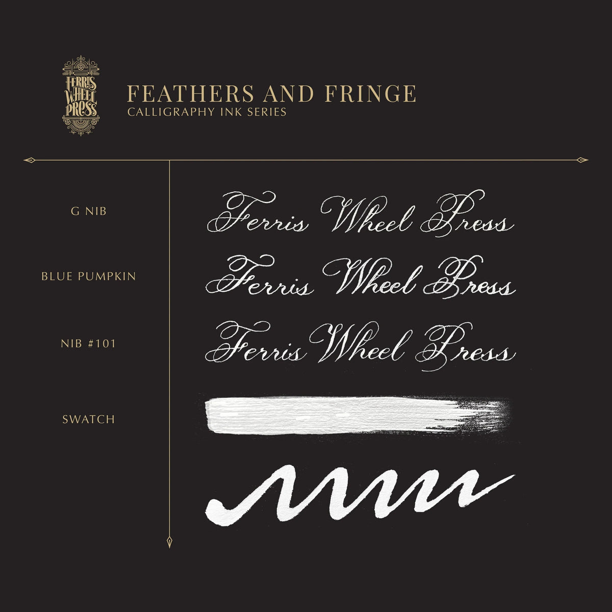 Flacon d'encre FERRIS WHEEL PRESS - Professional Calligraphy Ink - Feathers and Fringe (28ml) - 818351005489