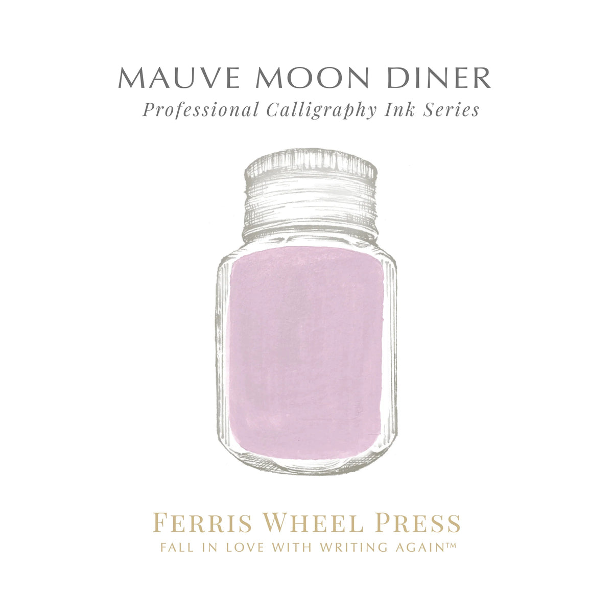 Flacon d'encre FERRIS WHEEL PRESS - Professional Calligraphy Ink - Mauve Moon Diner (28ml) - 