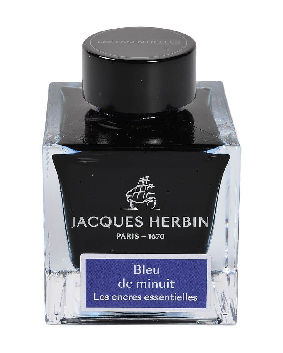 Flacon d'encre JACQUES HERBIN - Les Encres Essentielles - Bleu de Minuit - 50 ml - 3188555131190