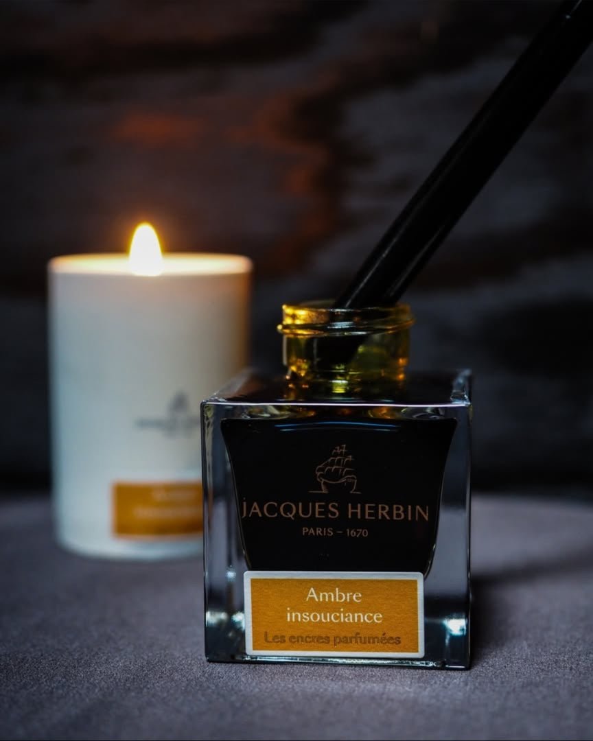 Flacon d'encre JACQUES HERBIN - Les Encres Parfumées - Ambre Insouciance - 50 ml - 3188555147412
