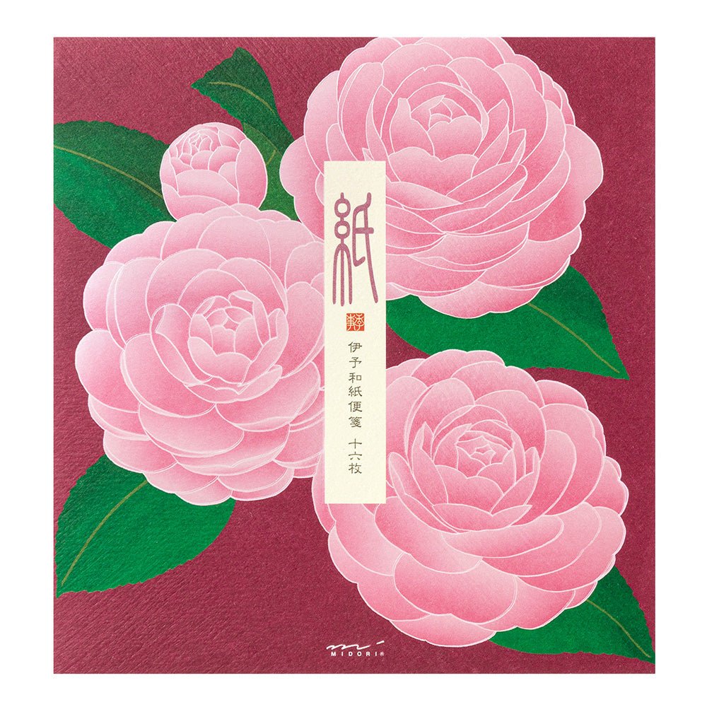Papier à lettres MIDORI washi - 177 x 168 mm - Camelia Otome - 4902805810029