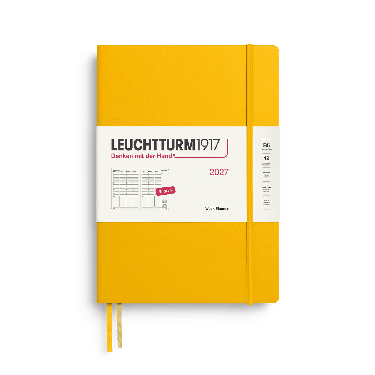 Planificateur Semainier 2027 LEUCHTTURM1917, Anglais - B5 - Hardcover - Sunflower - 4070292002965