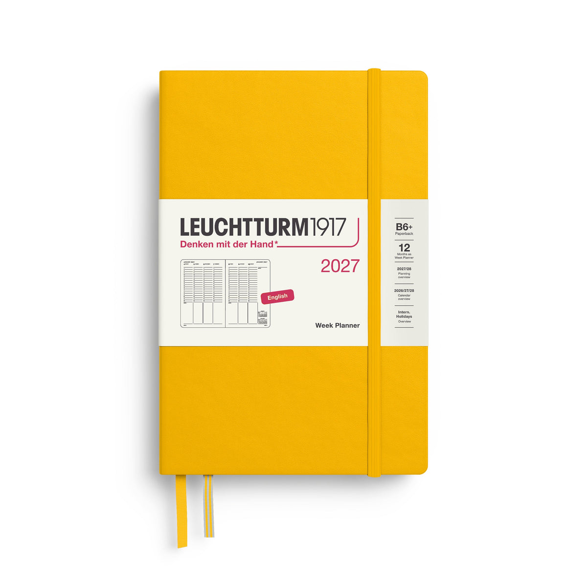 Planificateur Semainier 2027 LEUCHTTURM1917, Anglais - B6+ - Hardcover - Sunflower - 4070292003078