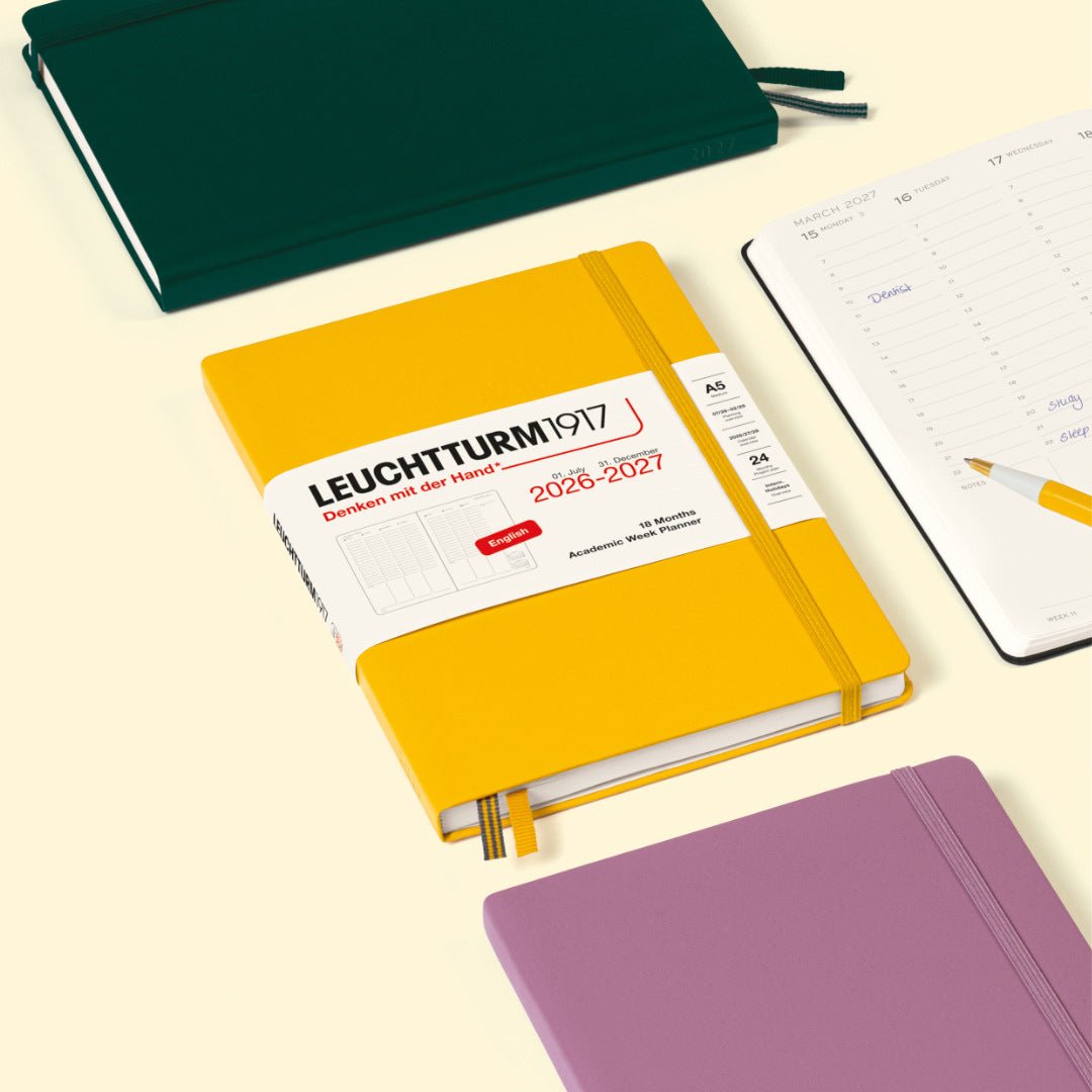 Planificateur Semainier Universitaire 2026 - 2027 (18 mois) LEUCHTTURM1917, Anglais - A5 - Hardcover - Sunflower - 4070292003450