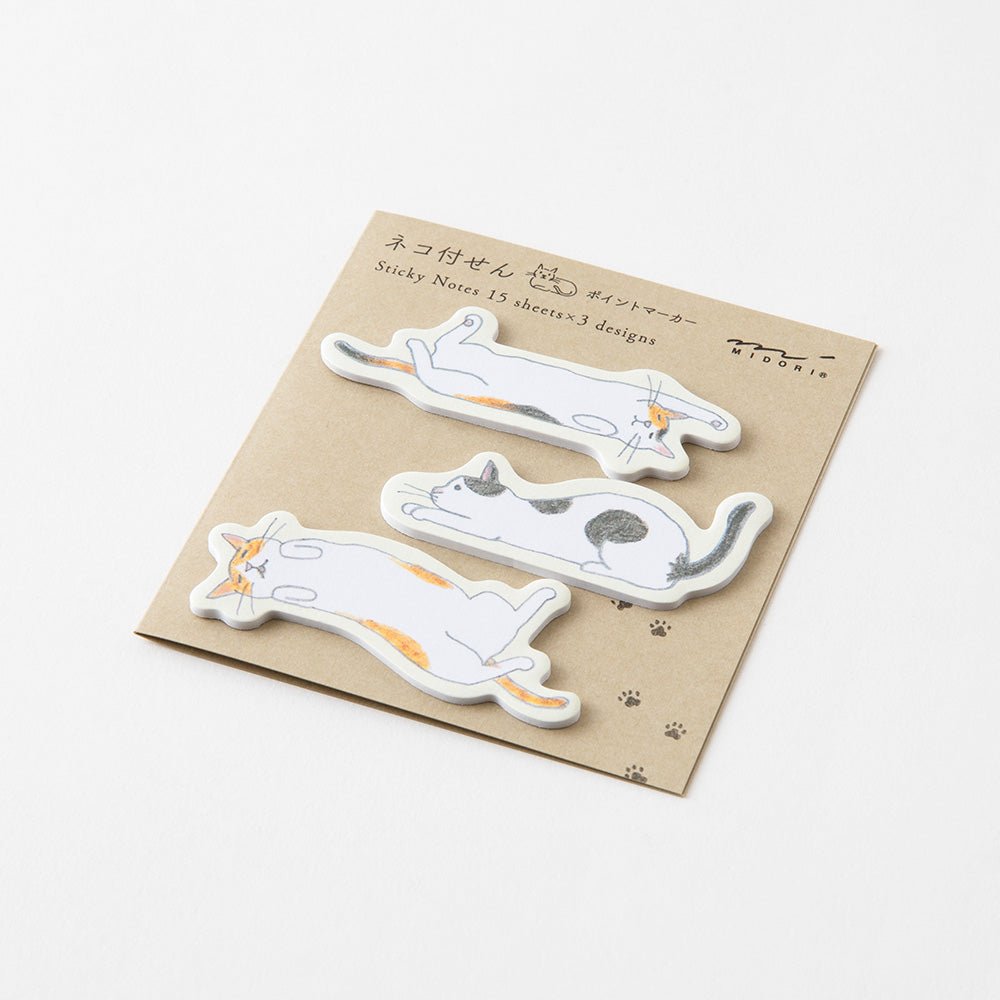 Post - it MIDORI Sticky Notes - Chats découpés - 4902805190909