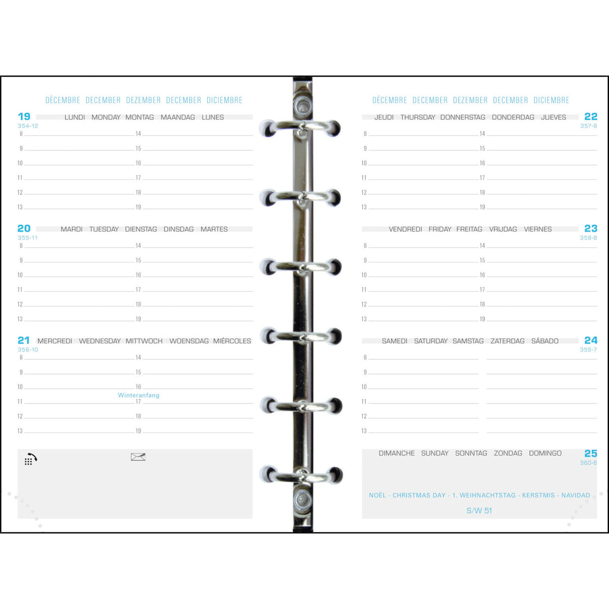 Recharge 2024-2025 EXACOMPTA Exatime 14 SAD Semainier Horizontal 14212E - 1 semaine sur 2 pages - 8.1 x 12.6 cm - 3660942001205