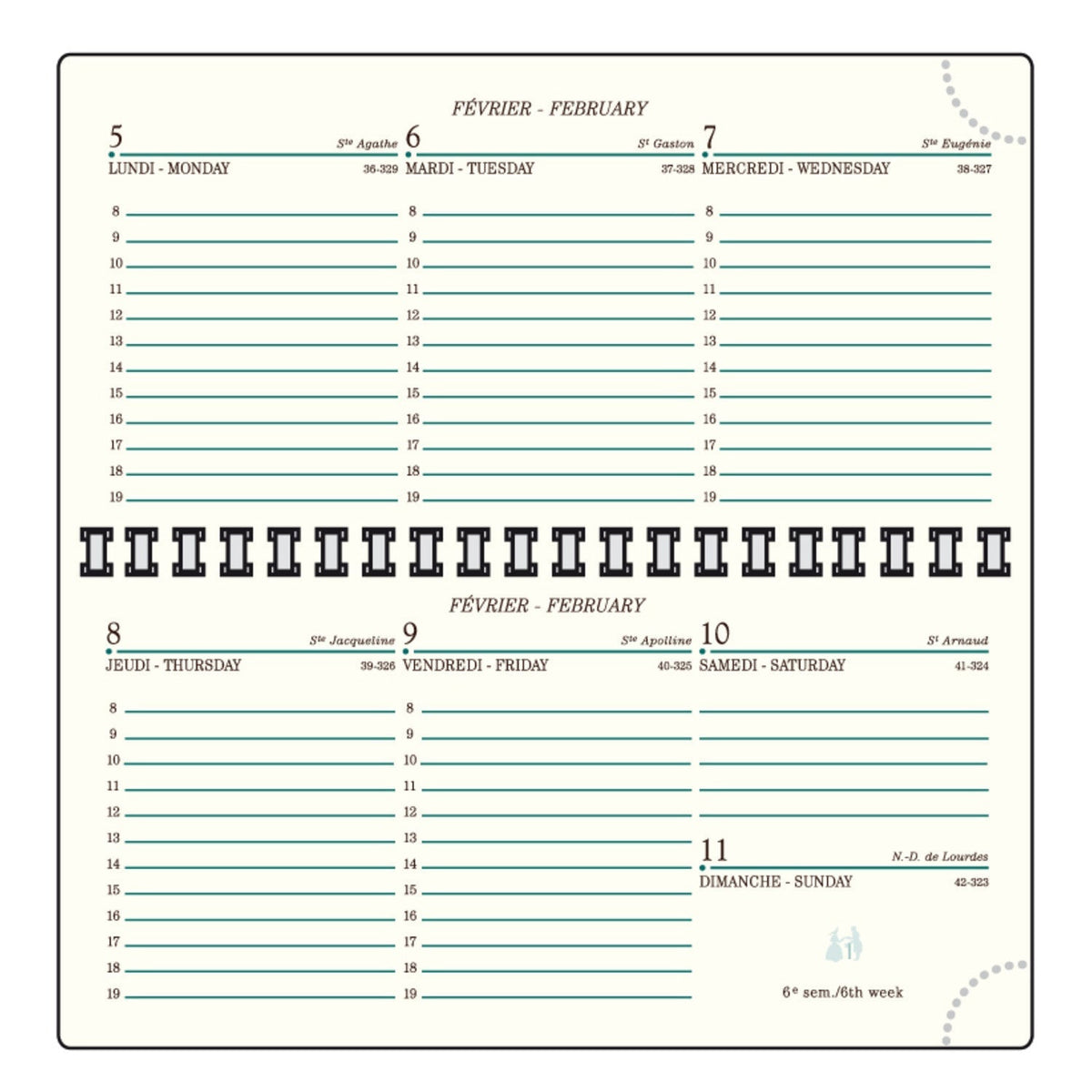 Recharge 2025 Agenda MIGNON IS16 (16350M) - 1 semaine sur 2 pages - 12 x 7.8 cm - 3489390163507