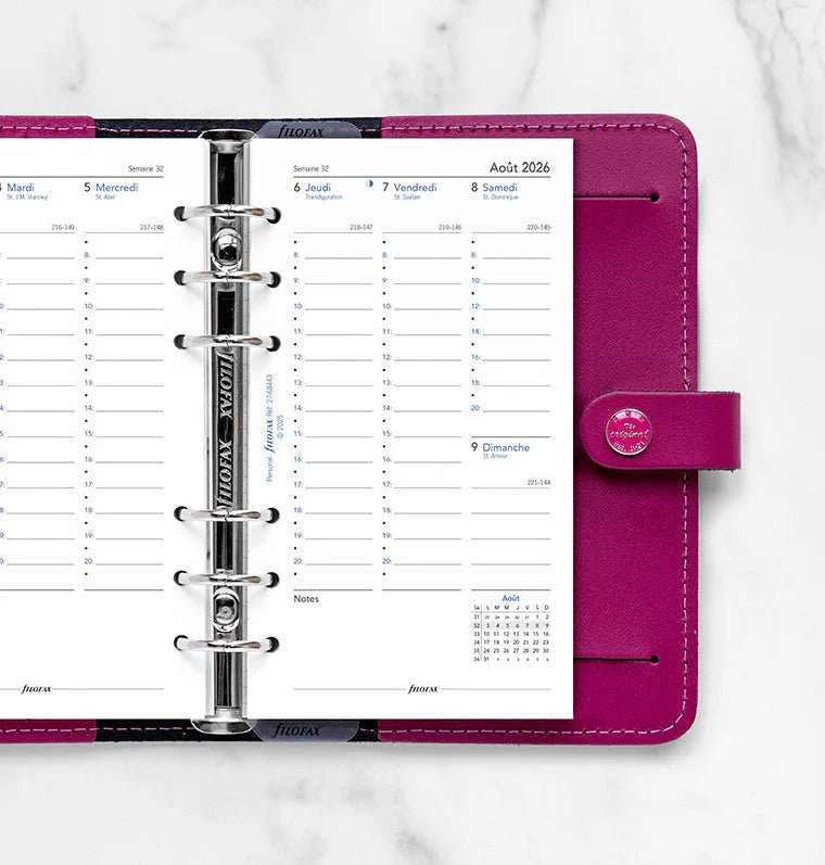 Recharge agenda 2026 - 2027 FILOFAX - Personal - Semaine sur deux pages (français) - 5059145620937