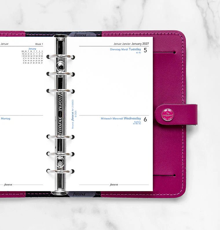 Recharge agenda 2027 FILOFAX - Personal - Deux jours par page (multilingue) - 5059145620616