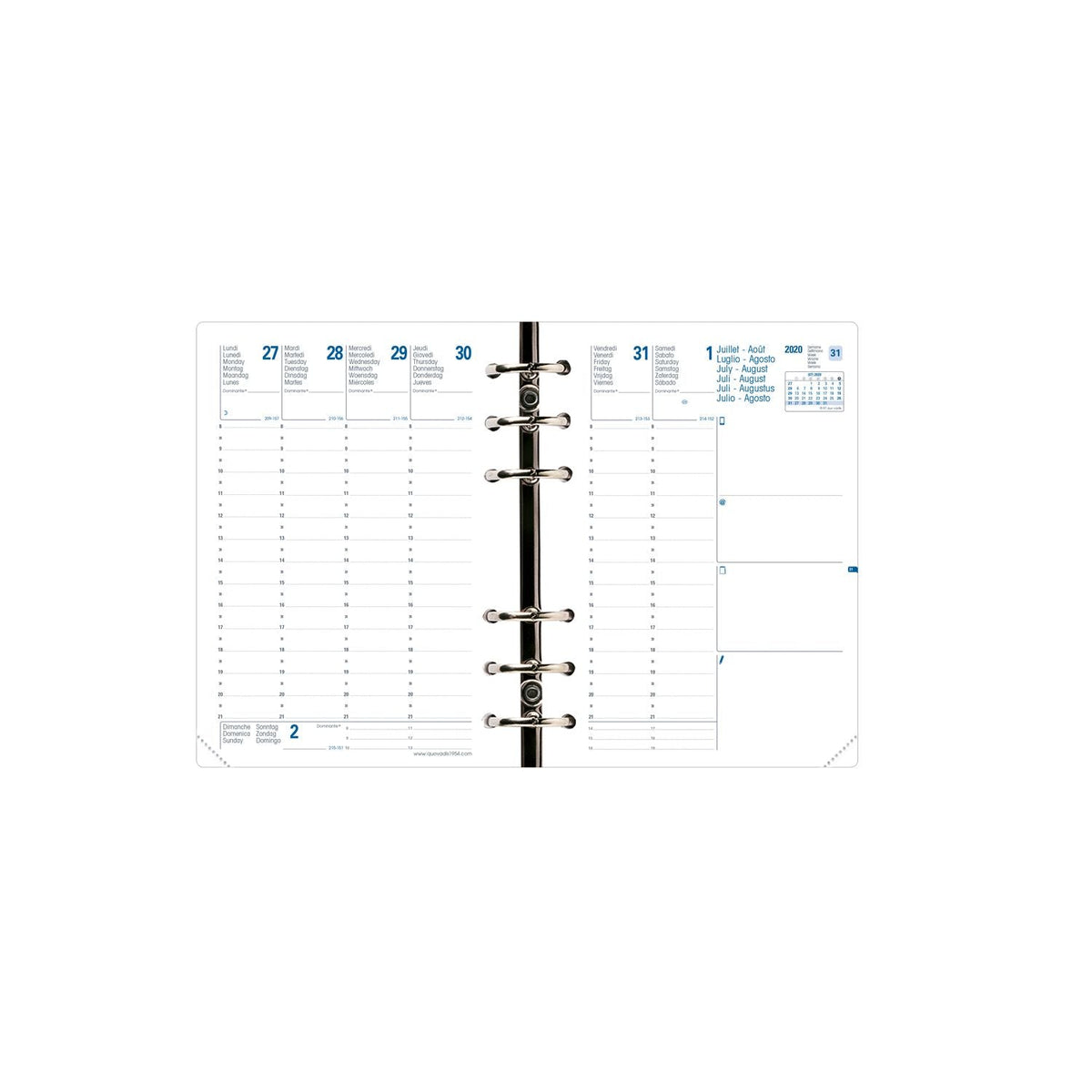 Recharge Organiseur 2024/2025 QUO VADIS Compactimer - 1 semaine sur 2 pages - 11.5 x 16 cm - 3371010307814