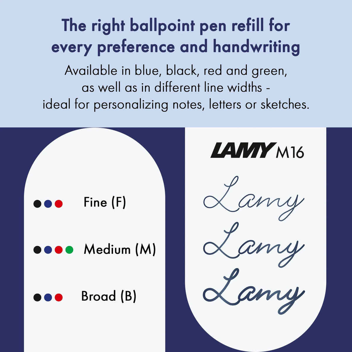 Recharge stylo bille LAMY M16 - Fine (F) - Bleu - 4014519001485