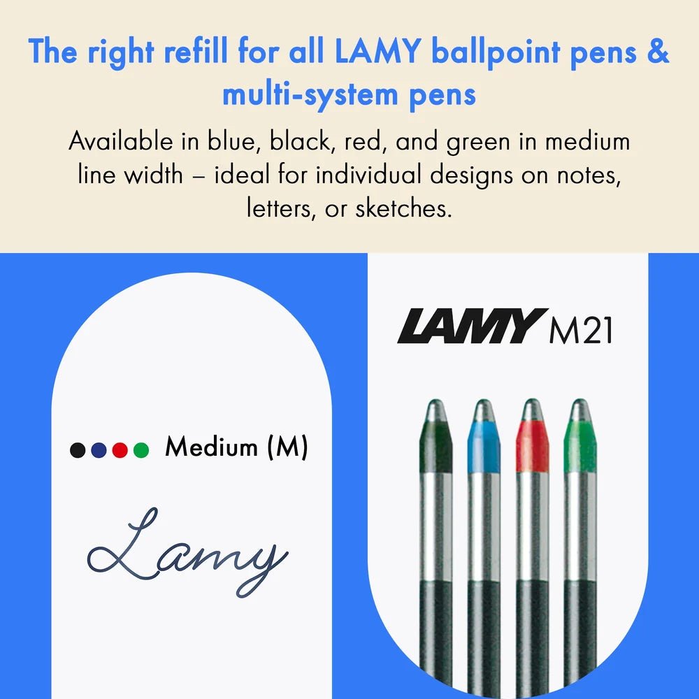 Recharge stylo bille LAMY M21 - Medium (M) - Noir - 4014519010463