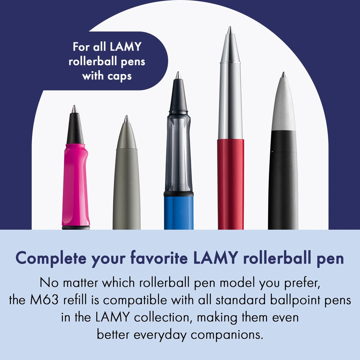 Recharge stylo roller LAMY M63 - Medium (M) - Vert - 4014519185628