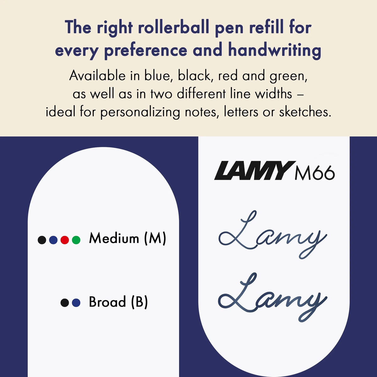 Recharge stylo roller LAMY M66 - Large (B) - Bleu - 4014519250784