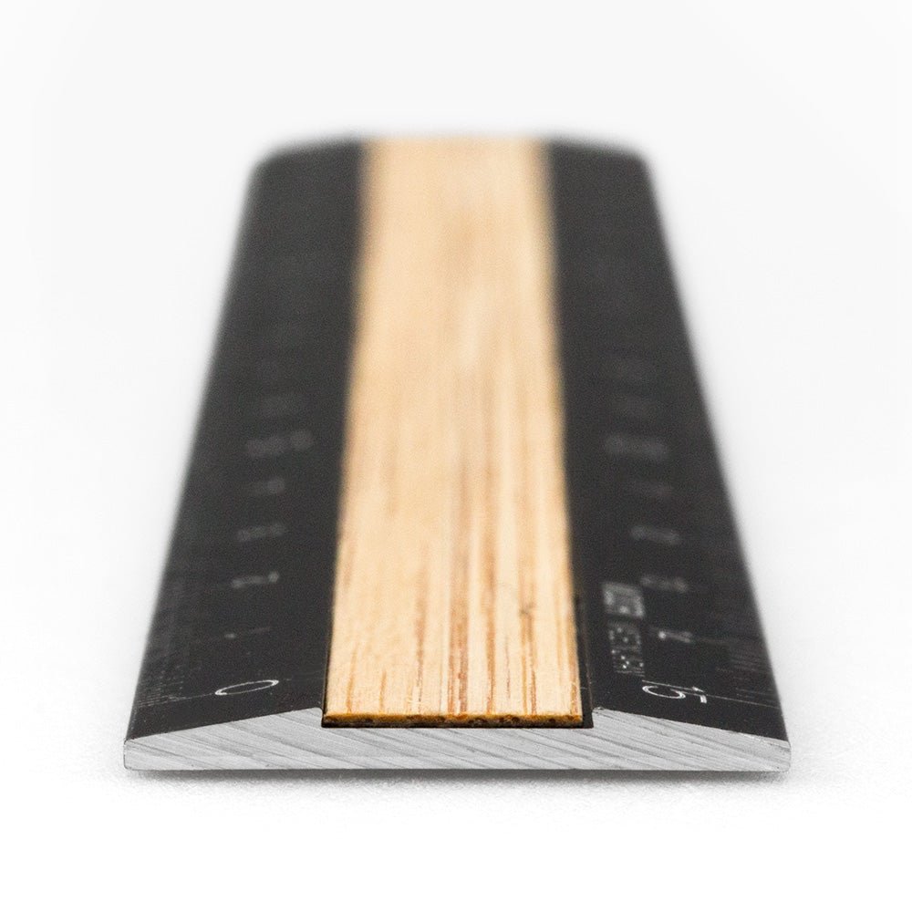 Règle MIDORI en bois et aluminium - 15 cm - Noir - 4902805422703