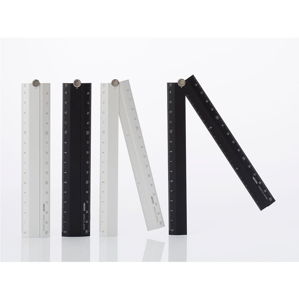 Règle MIDORI multifonction pliable en aluminium - 30 cm - Argent - 4902805422857