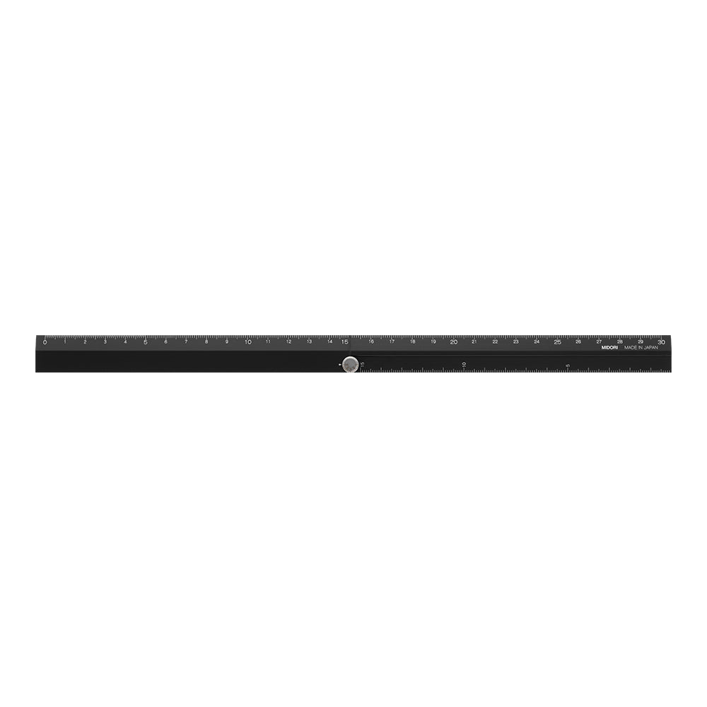 Règle MIDORI multifonction pliable en aluminium - 30 cm - Noir - 4902805422864