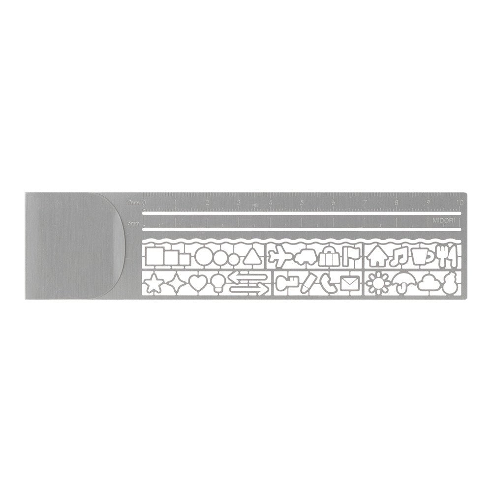 Règle MIDORI normographe - 10 cm - Argent - 4902805422291