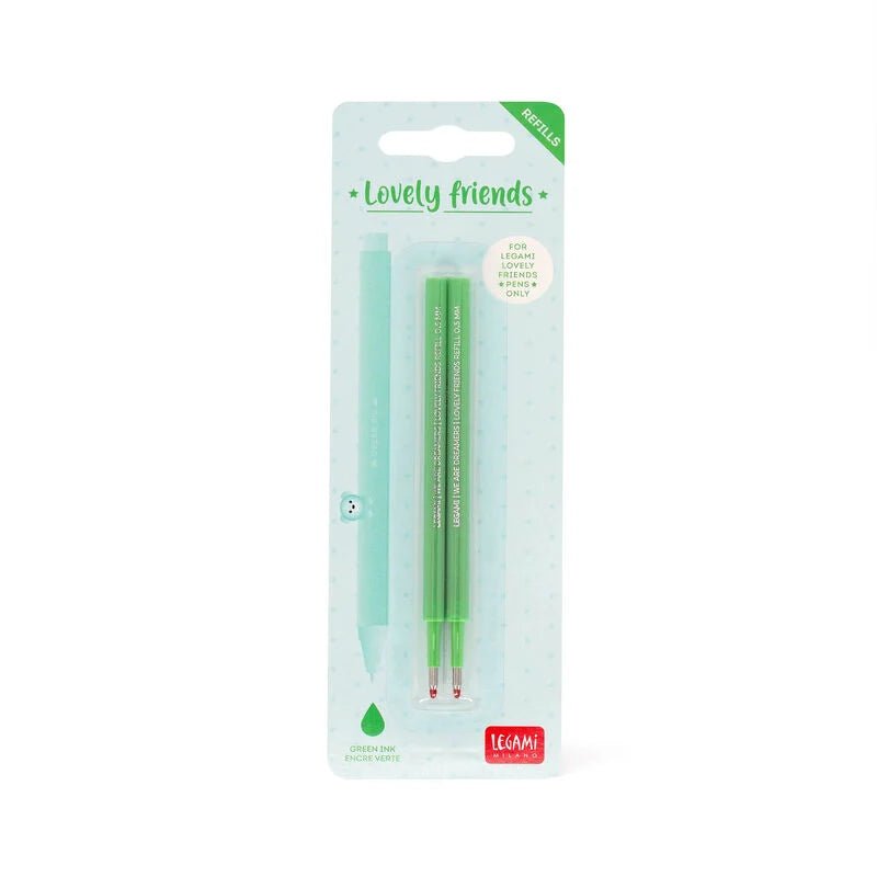 Set de 2 recharges LEGAMI pour stylo à encre gel Lovely Friends - Vert - 