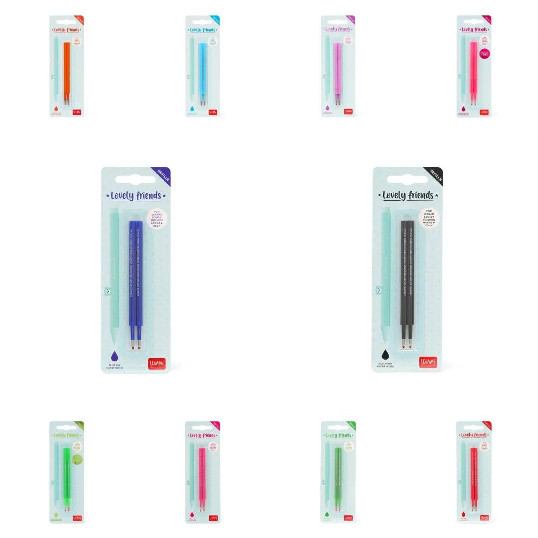 Set de 2 recharges LEGAMI pour stylo à encre gel Lovely Friends - Vert - 