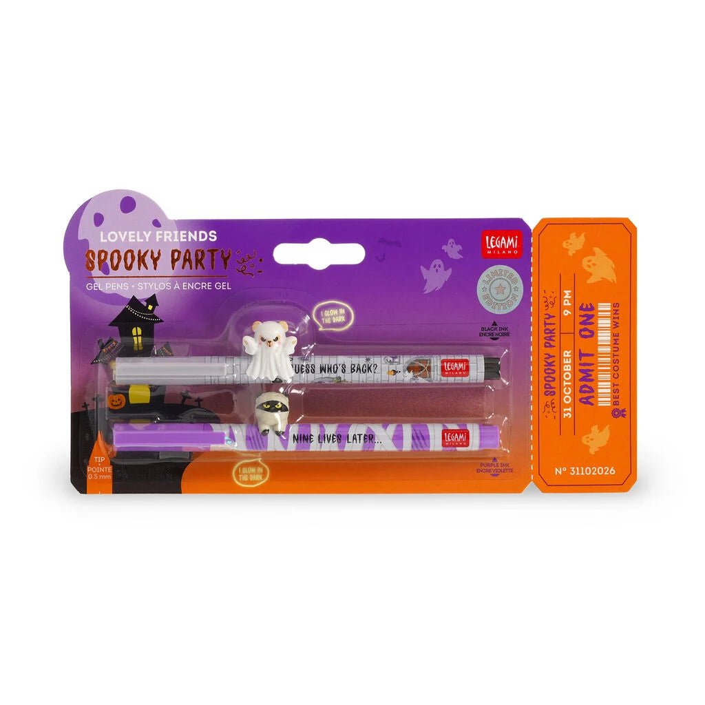 Set de 2 stylos LEGAMI à encre gel Lovely Friends - Halloween Edition - Spooky Party - 8052694141554