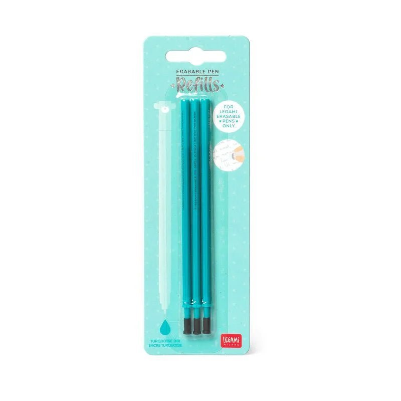 Set de 3 recharges LEGAMI pour stylo à encre gel effaçable - Turquoise - 8054117621308