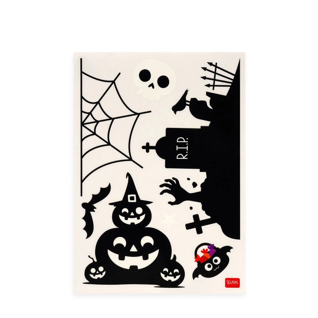 Set de 40 autocollants électrostatiques pour fenêtre LEGAMI - Halloween Edition - Windo-Glow - 8052694147716