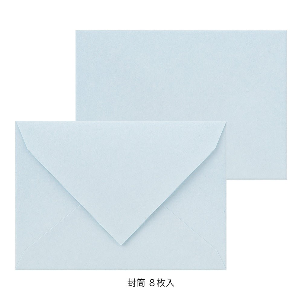Set de correspondance MIDORI washi Hanairo - Bleu - 4902805869324