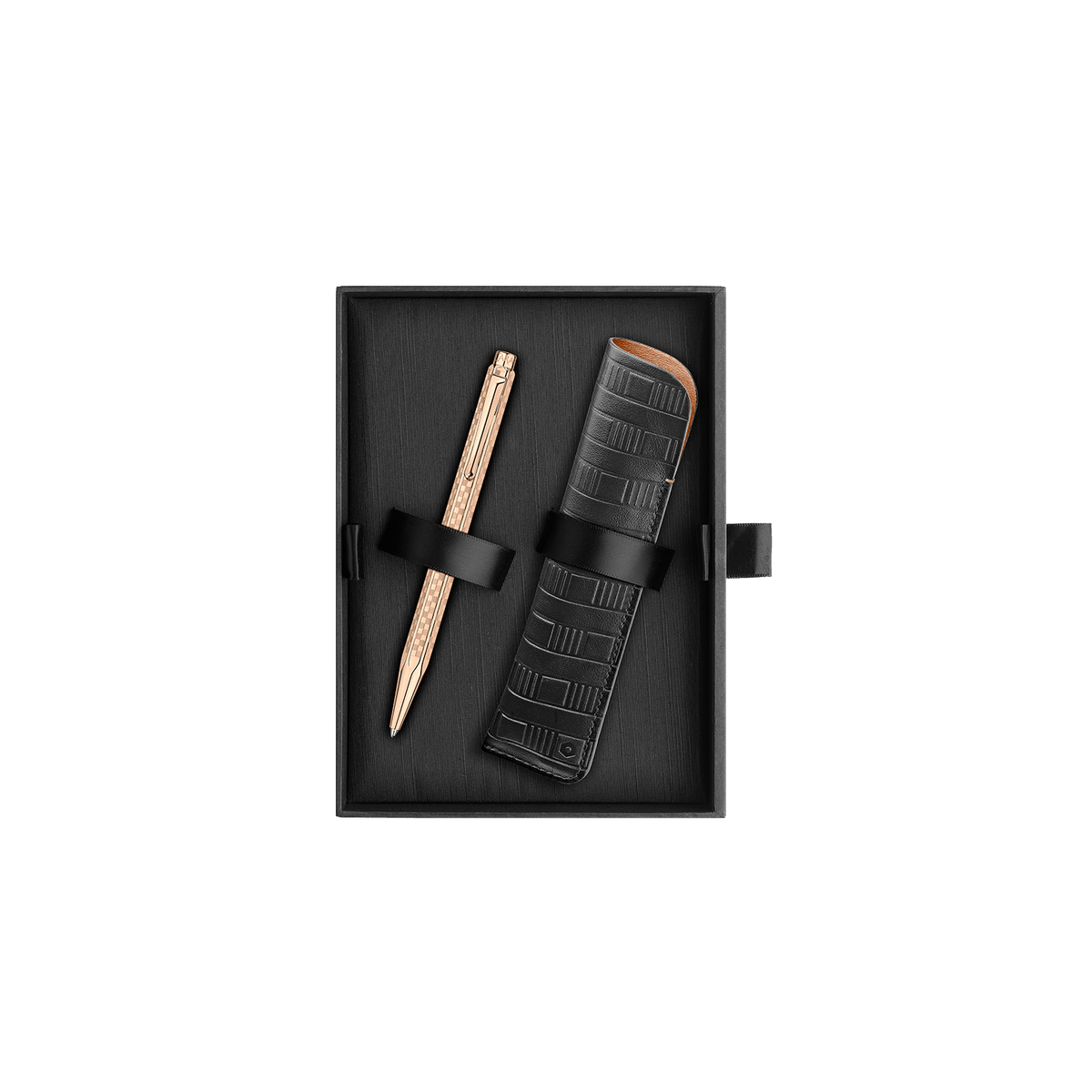 Set stylo bille CARAN D'ACHE Ecridor Damier Édition Spéciale - Doré Rose - 7630002365215