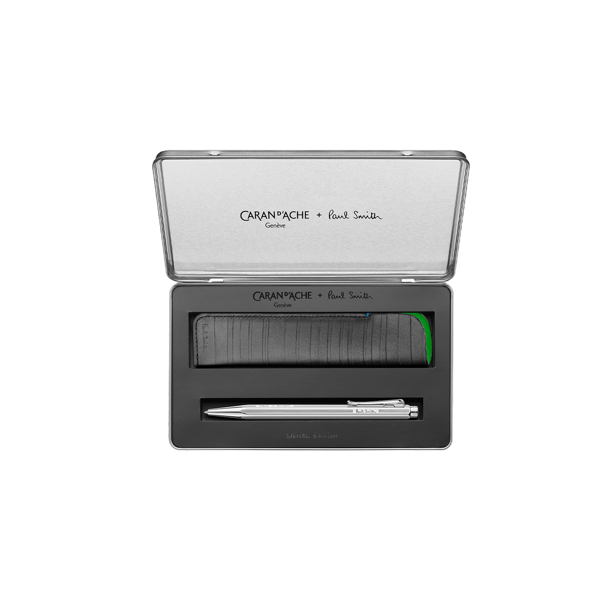 Set stylo bille CARAN D'ACHE Ecridor Paul Smith Édition 5 Gris Argenté - 7630002364348